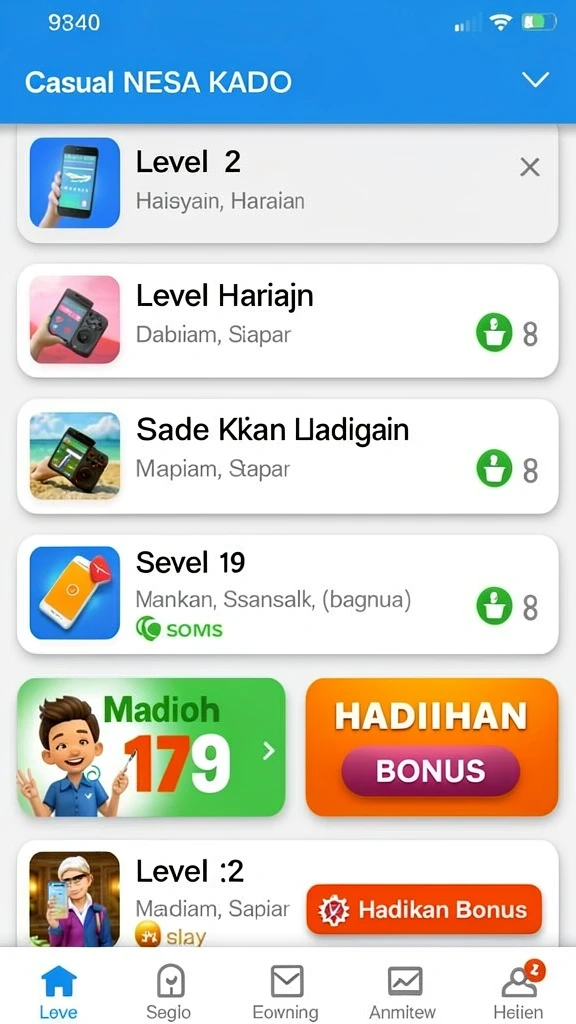 Sistem leaderboard yang menunjukkan peringkat pemain.
