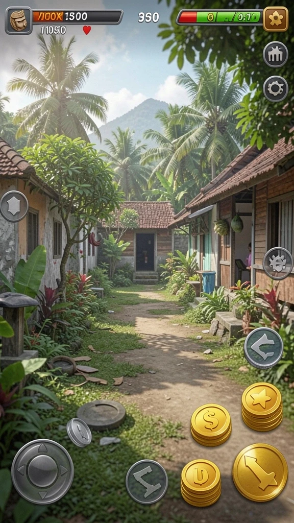 Tampilan utama game dengan karakter siap beraksi.