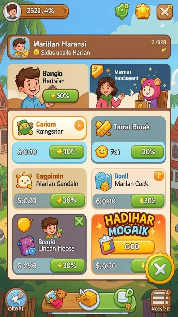 Gameplay yang seru dengan berbagai tantangan.