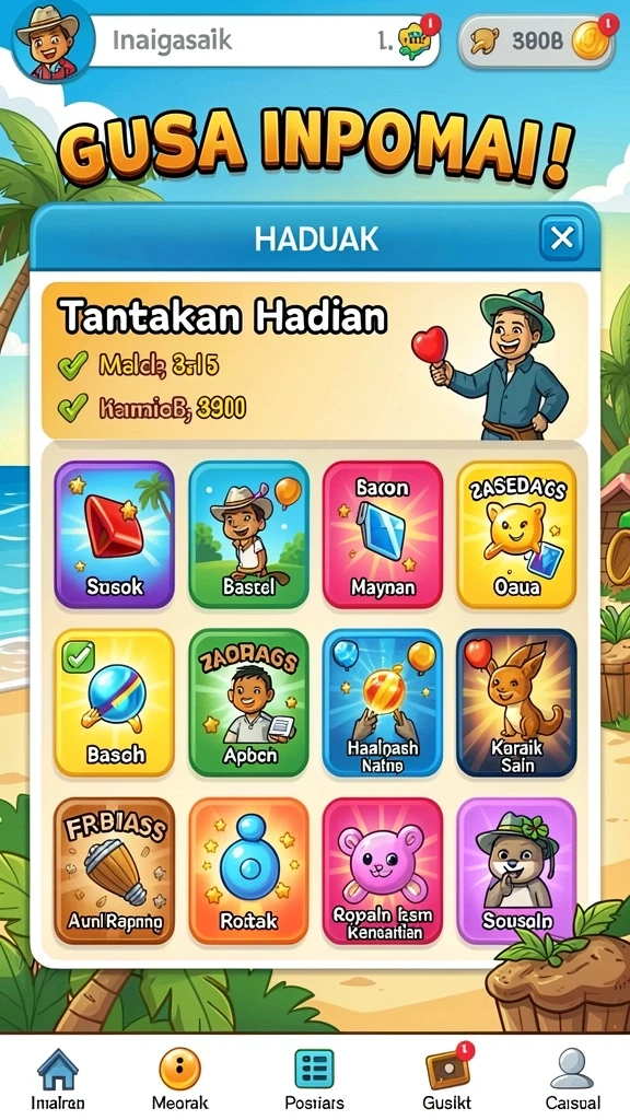 Fitur sosial untuk berinteraksi dengan pemain lain.