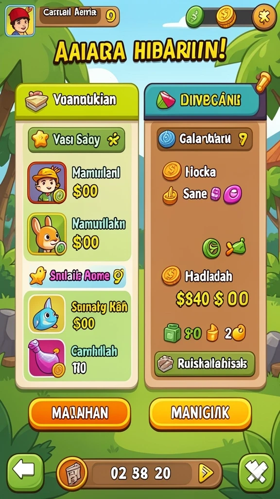 Screenshot menampilkan antarmuka permainan yang intuitif.