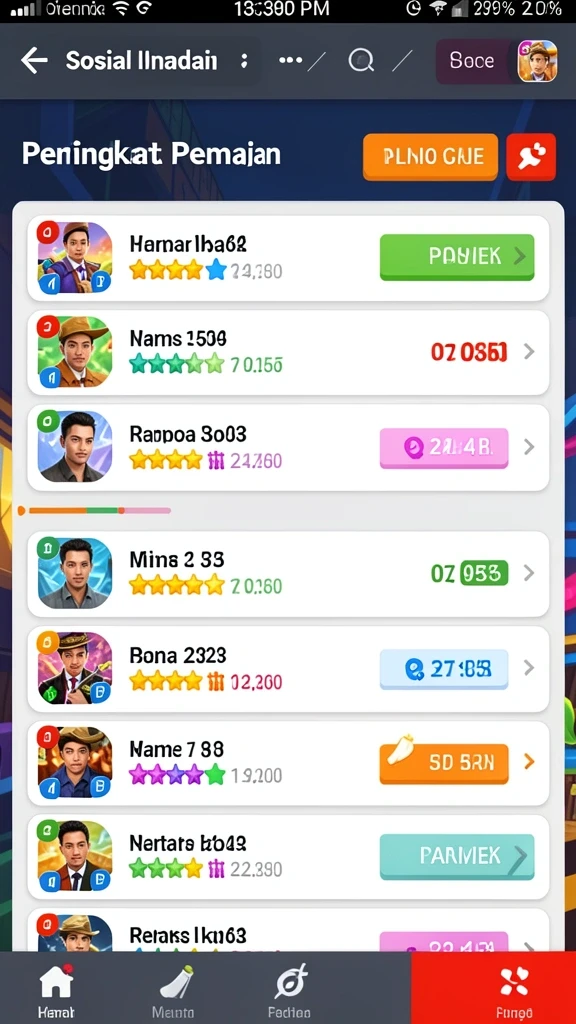 Tampilan utama dengan karakter menarik.