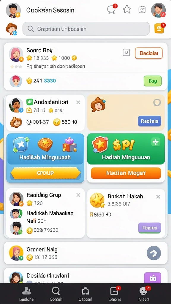 Fitur turnamen yang memungkinkan pemain berkompetisi.